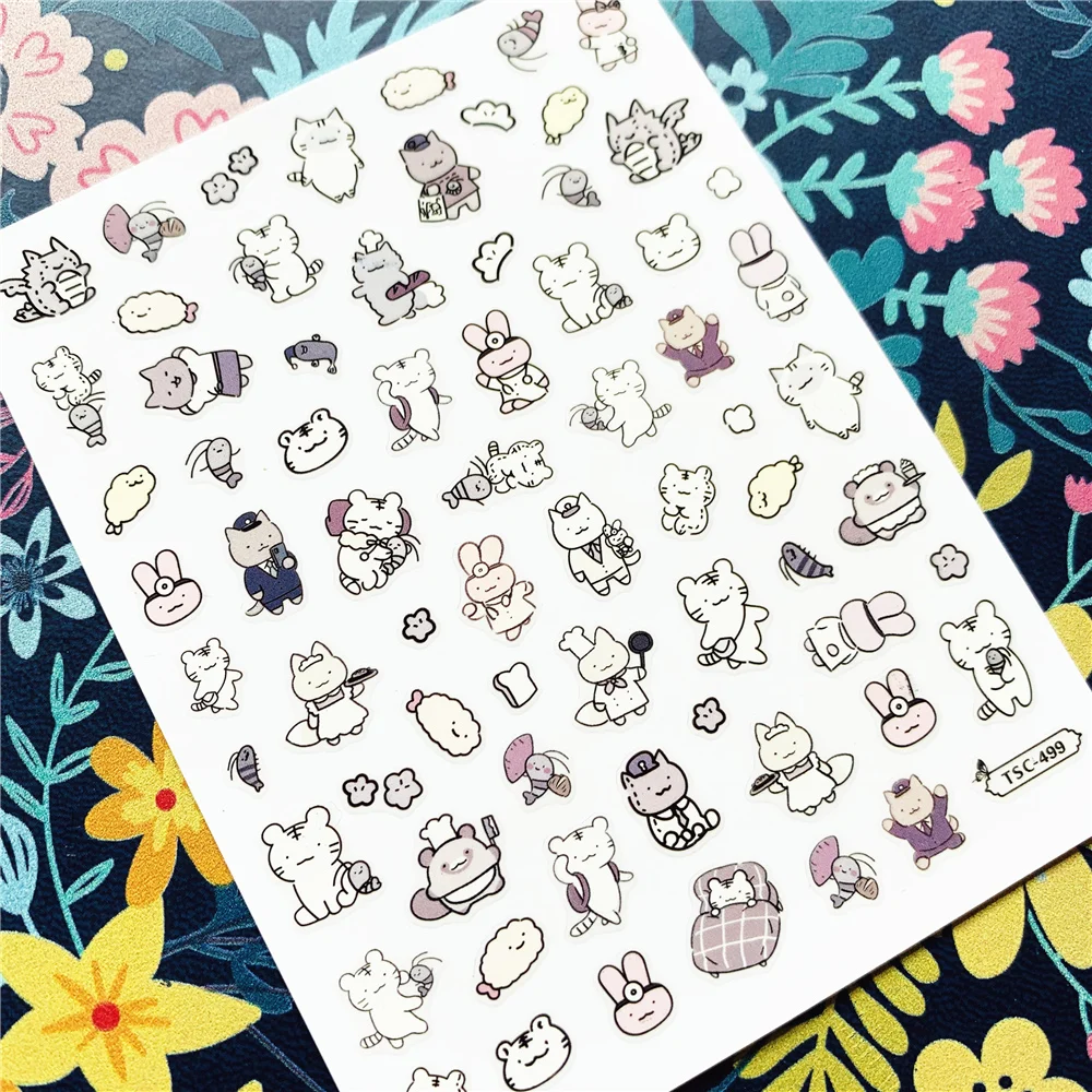 Nieuwste TSC-527 Schattige Kikker Serie 3d Nail Art Stickers Sticker Sjabloon Diy Nail Tool Decoratie