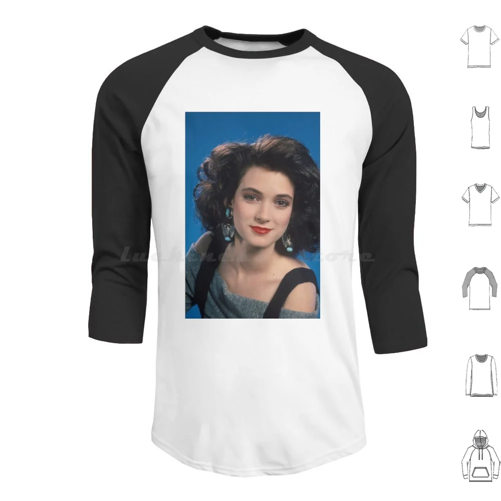 Winona Ryder-Young Hoodie cotton Long Sleeve Winona Ryder Winona Ryder Netflix Jhonny Depp Model Models Modeling