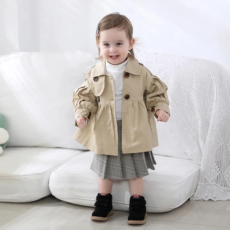 

2025 Fashion Children Solid Coat Cotton Autumn Spring Baby Girl Clothes Kids Jackets For Boys Infant Outerwears Clothings 1-3Yrs