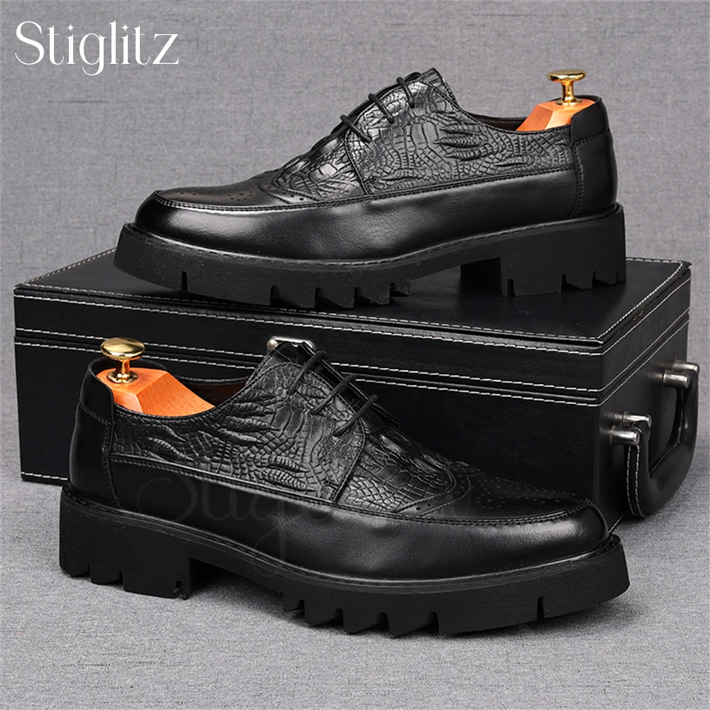 

Black Leather Business Casual Shoes Comfortable Daily Footwear for Men Lace up Soft Leather Shoes Fashionable Designer Sneakers