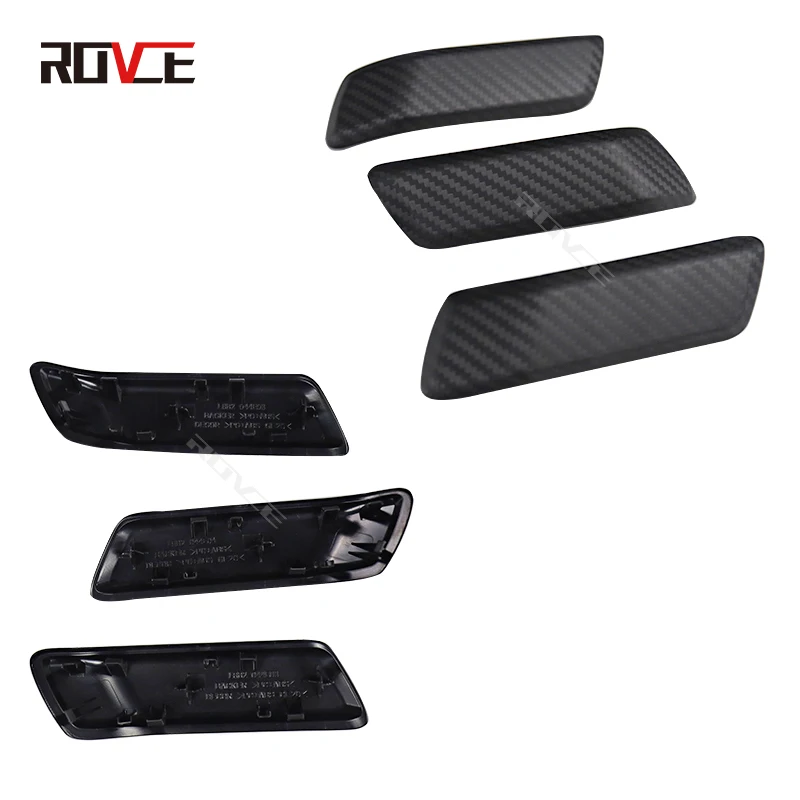 ROVCE Car Center Console Air Conditioning Frame Steering Wheel Cover For Land Rover Defender 90 110  2020-2024 Dry Carbon Fiber