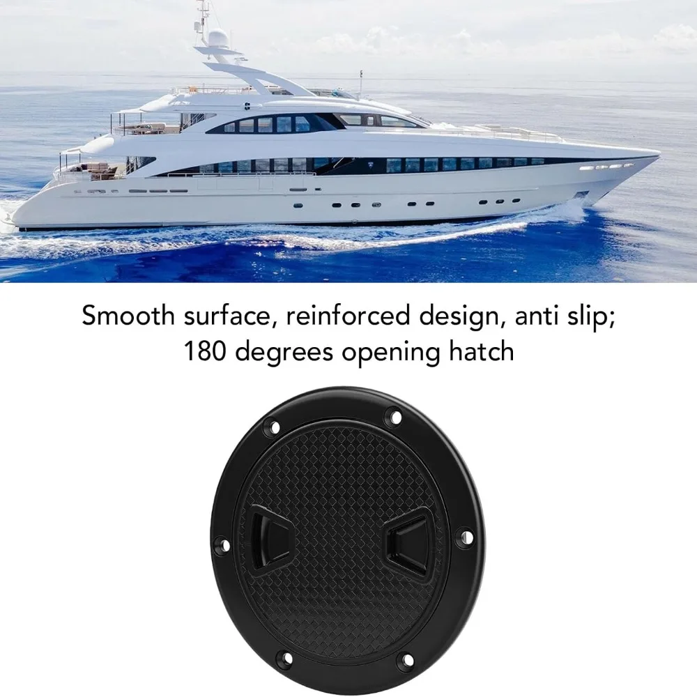 2pcs set Reinforced ABS Round Deck Hatch Non-Slip Surface Detachable Water-Tight Lid Boat Hatch Cover 4 Inch Size