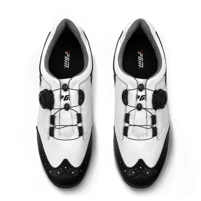 

PGM Golf Shoes Genuine Leather Sneakers Spikes Nail Non-Slip Mens Comfortable Knob Buckle Golf Men'S Shoes