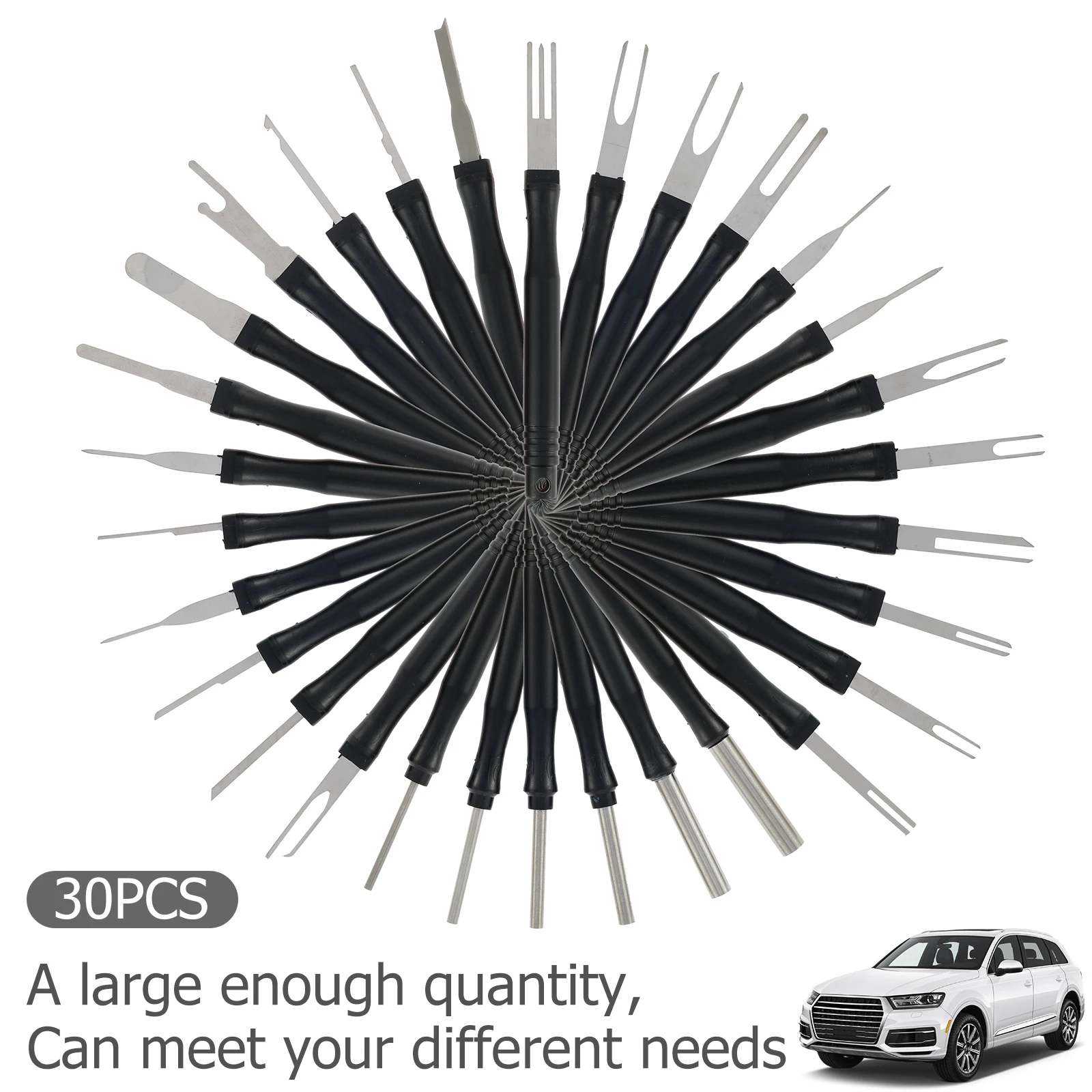 30 Stuks Terminal Pin Removal Tool Kit Rvs Pin Extractor Tool Herbruikbare Elektrische Draad Connector Pin Release Tool Auto