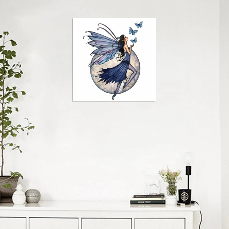 5D Full Drill Fairy And Butterfly Diamond Painting Kits Farmhouse Diamond Embroidery Handmade Gift Home Decor-40X40cm