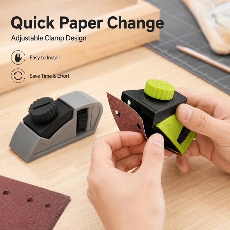 1Pc Adjustable Tension Handheld Sandpaper Holder,Sandpaper Clamp, Polishing And Sanding Tool For Models & Woodworking,Quick Work