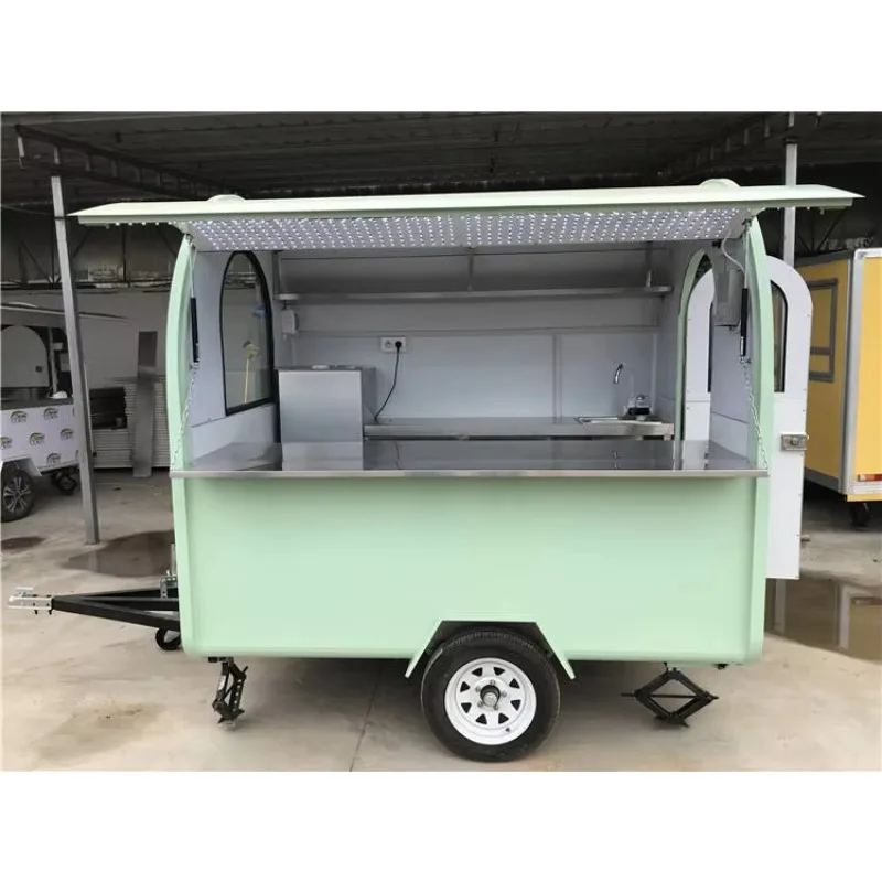FL Newest Mobile Fiberglass Bakery Churros Deep Fryer Food Cart Van Trailer for UK