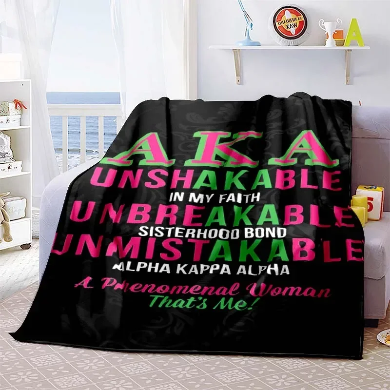 AKA Pattern Flannel Blanket Lightweight Fashion Bed Sofa Air Conditioning Fashionable Leisure Picnic Travel Napping Soft Throw