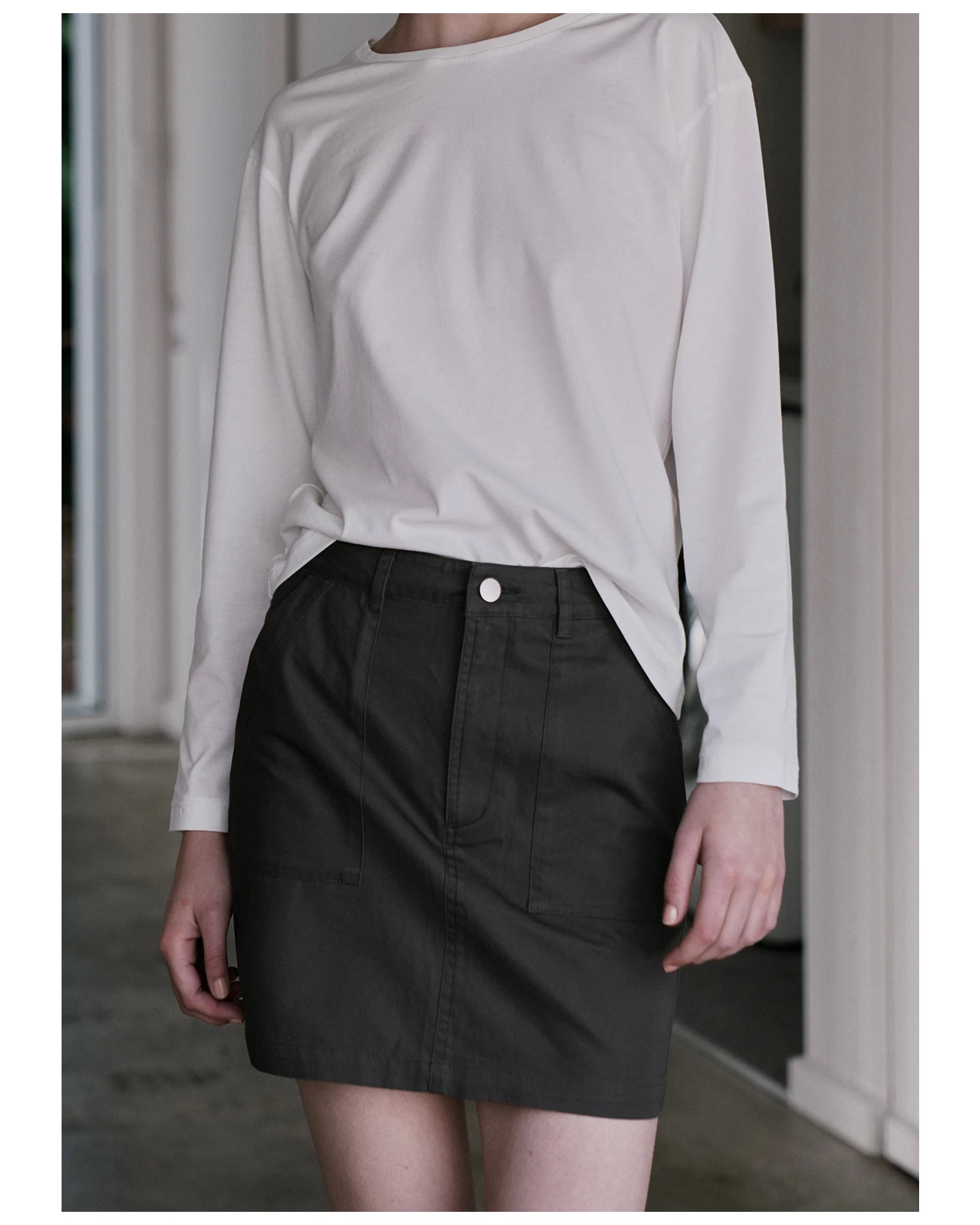 

Юбка-трапеция Deep ey с высокой талией, из 100% хлопка, однотонная, для работы и повседневной носки, весна-лето