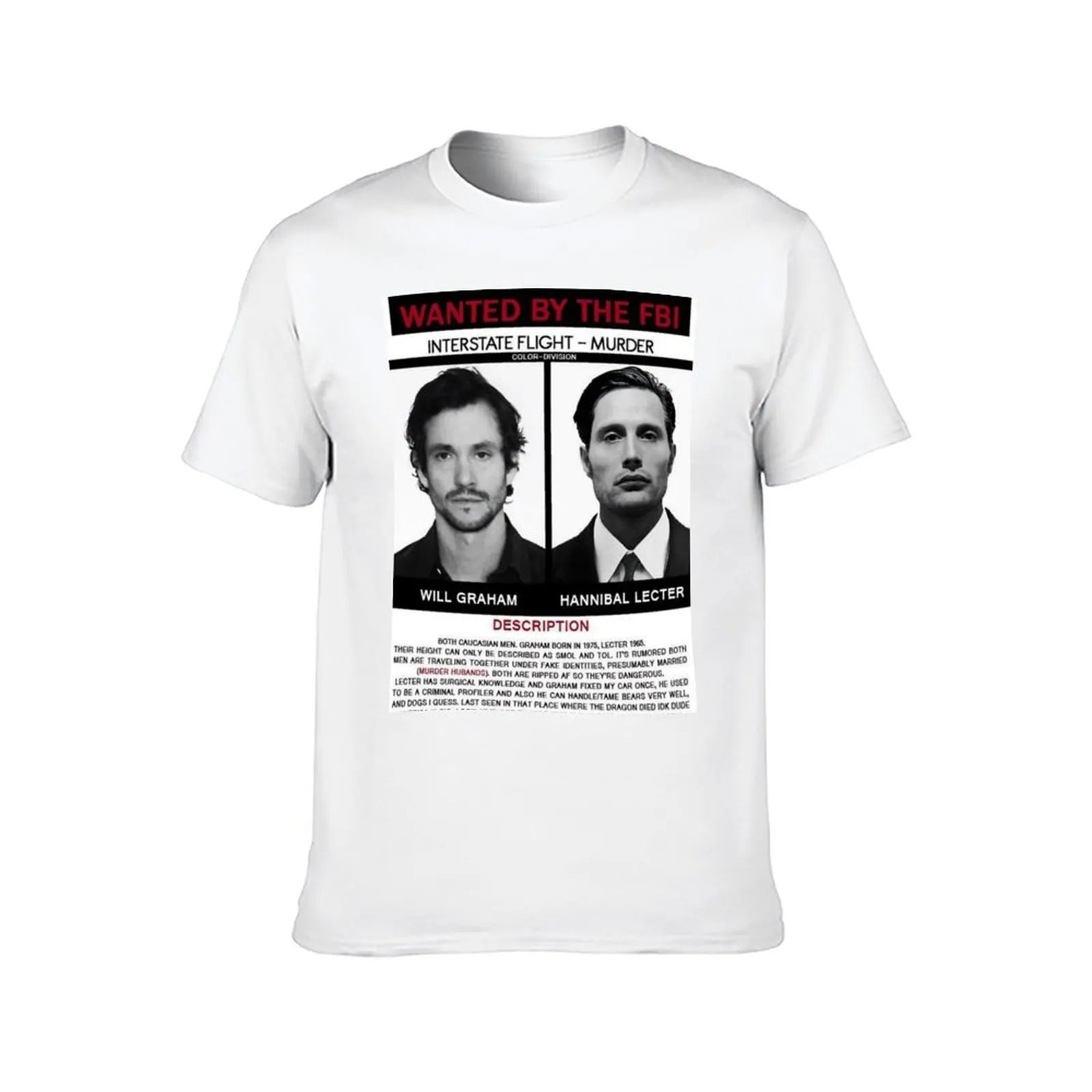 Hannibal lecter and will graham wanted poster T-Shirt oversized t shirt luxury t-shirt mens graphic t-shirts anime