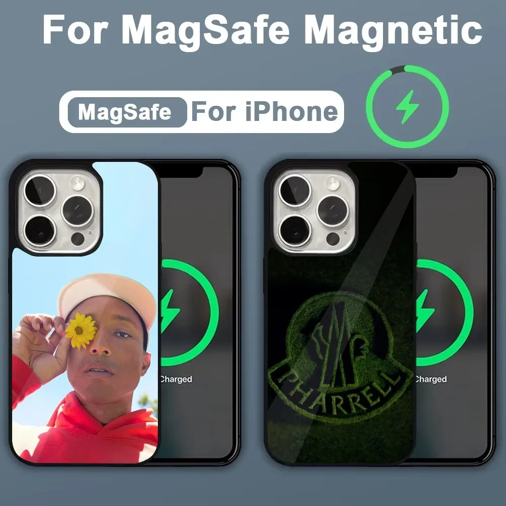 Rapper P-Pharrell W-Williams Phone Case For iPhone 16,15,14,13,12,11,Plus,Pro,Max,Mini Magsafe Magnetic Wireless Charging