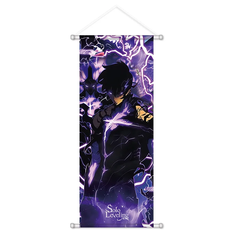 

CosplaSolo Leveling Wall Scroll Poster, Japanese Manga Fabric Tapestry, Otaku Room Decor, 2D Anime Wall Hanging Decoration