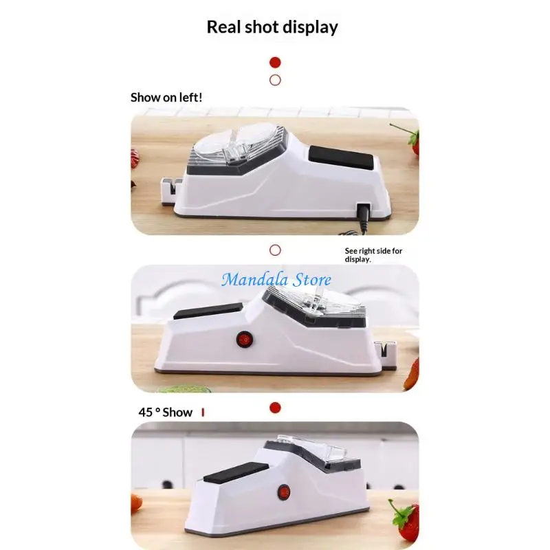 U2JC 1pc USB Charging Electric Sharpener Featuring 5 Sharpening stone Slip Base functional