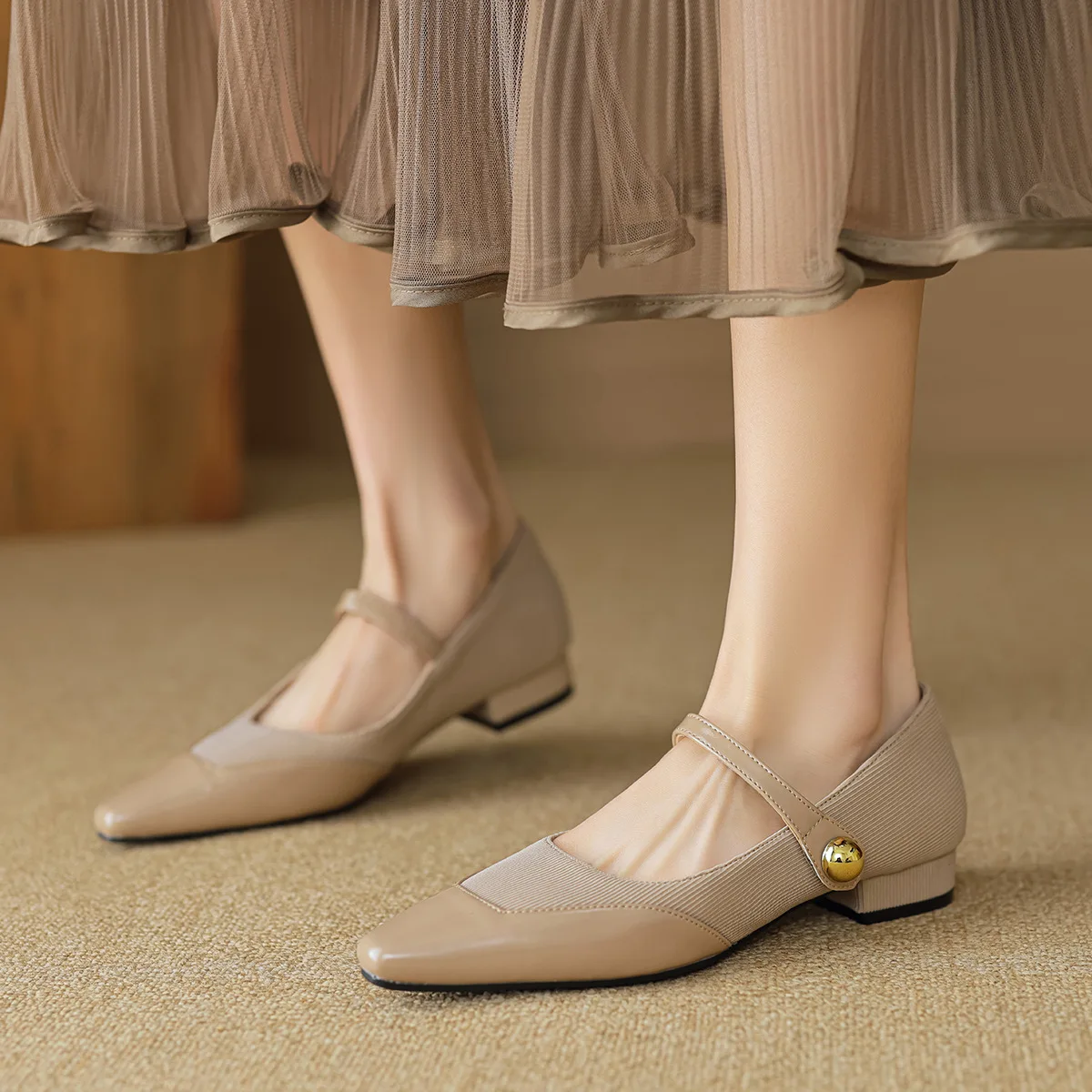 

2025 New Woman's Pumps Pointed Mary Janes High Heels Shoes Spring and Summer Vintage Office Dress Shoes Femme Zapatos Mujer 43