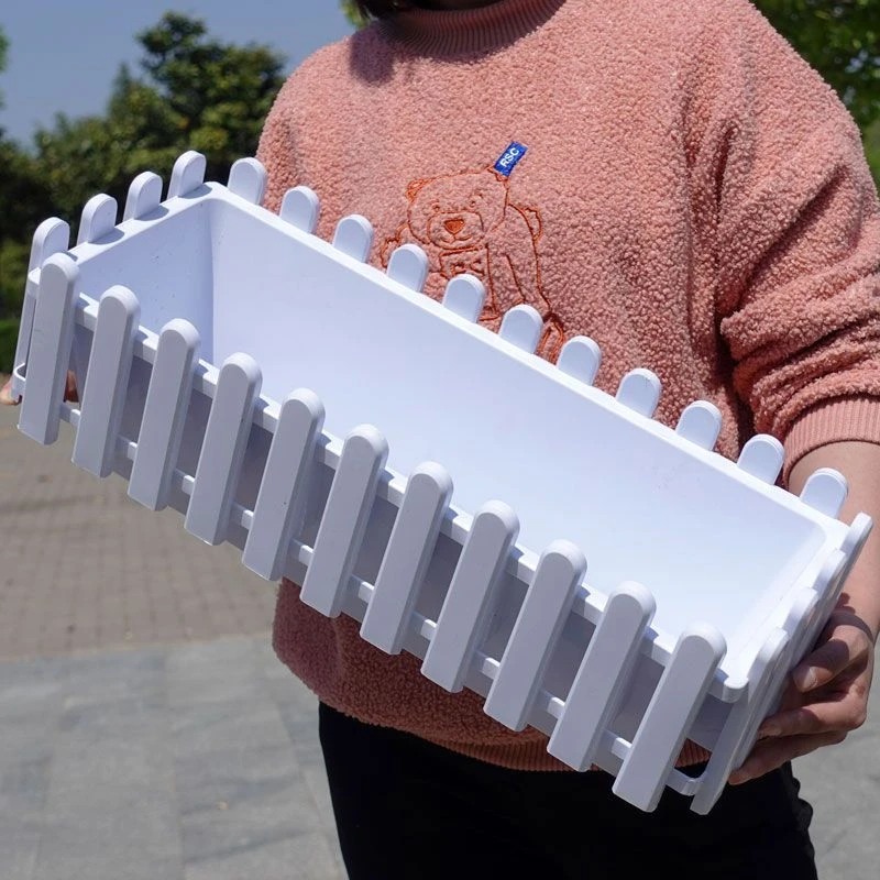 Fence-Type Flower Pot Plastic Rectangular Fence Vegetable Pot Planting Balcony Flower Planting Special Box Home Cultivation Box