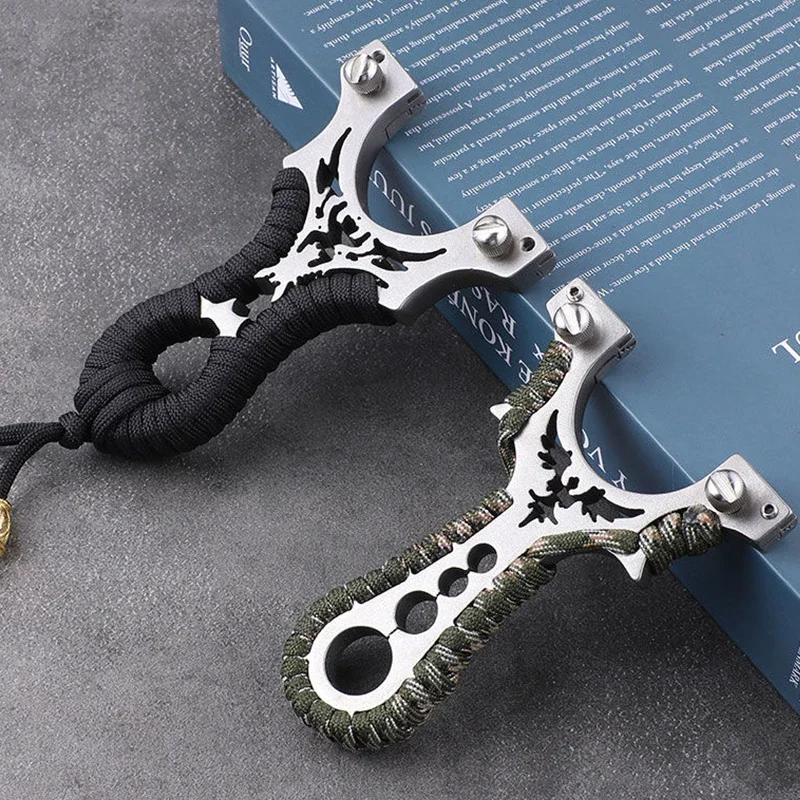 Fronde Laser en acier inoxydable 8020, bande de caoutchouc plate en métal, fronde de haute précision, accessoires de tir à pression rapide en plein air