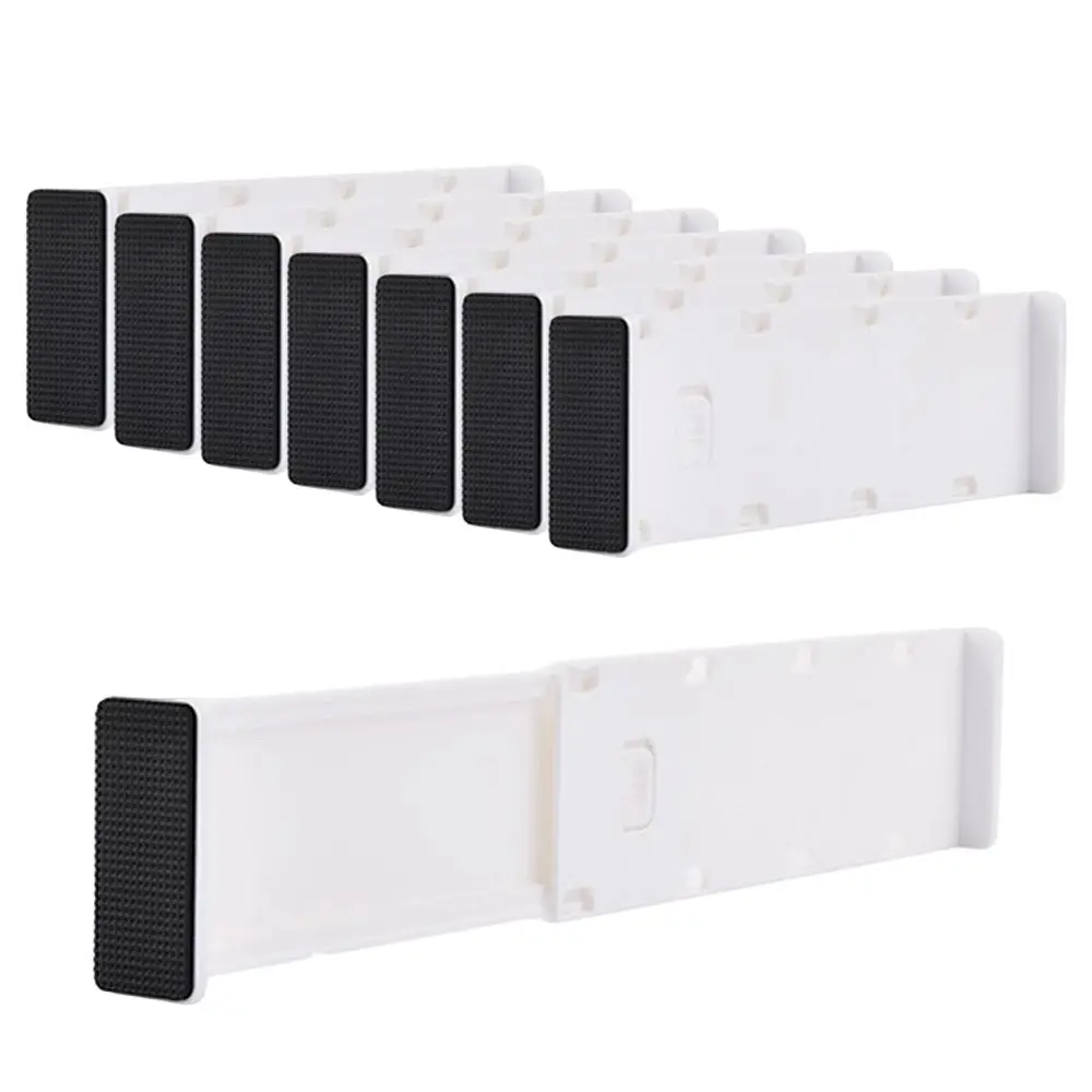 8pcs Plastic Adjustable Drawer Dividers Side Locking Buckle Drawer Organizer Storage Organizers Clothes