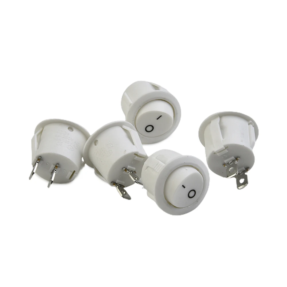 مفاتيح هزازة بيضاء مستديرة صغيرة ، 2 دبوس محطة سبست ، على الخروج ، المفاجئة للأضواء والأجهزة ، قطع الغيار ، 5 ~ #4