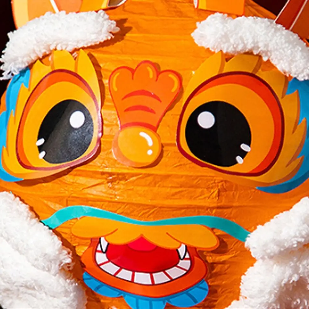 الكرتون الصينية فانوس محمول أرنب التقليدية المحمولة ورقة مصباح نعمة الأسد الرقص العتيقة فانوس مشروع المدرسة #2