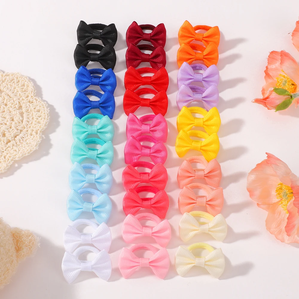

Набор из 30 мини-резинок для волос в виде бантиков, эластичные резинки для девочек, милые резинки-петли для причесок, аксессуары для волос