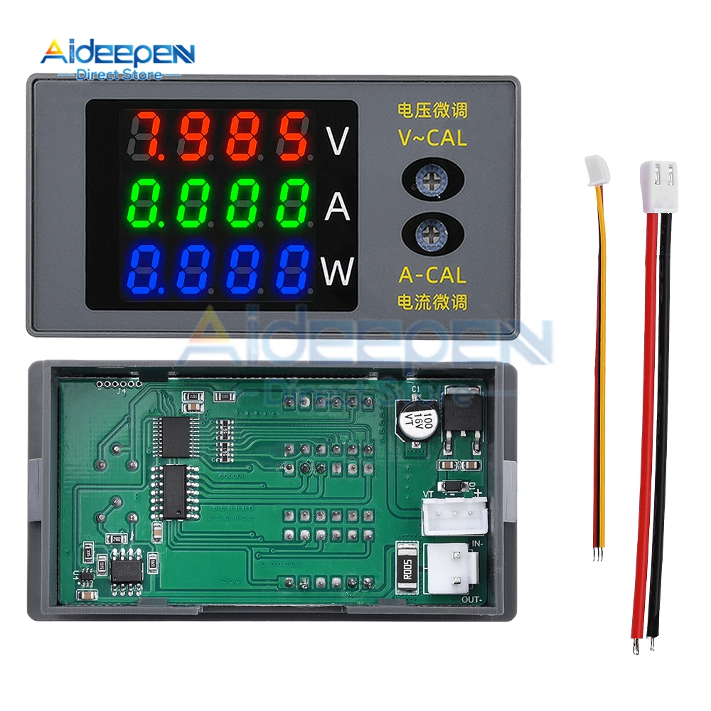 3 in 1 DC LED Digital Voltmeter Current Power Meter Voltage Meter Amp Volt Ammeter Power Tester Detector DC 0-100V 10A 1000W