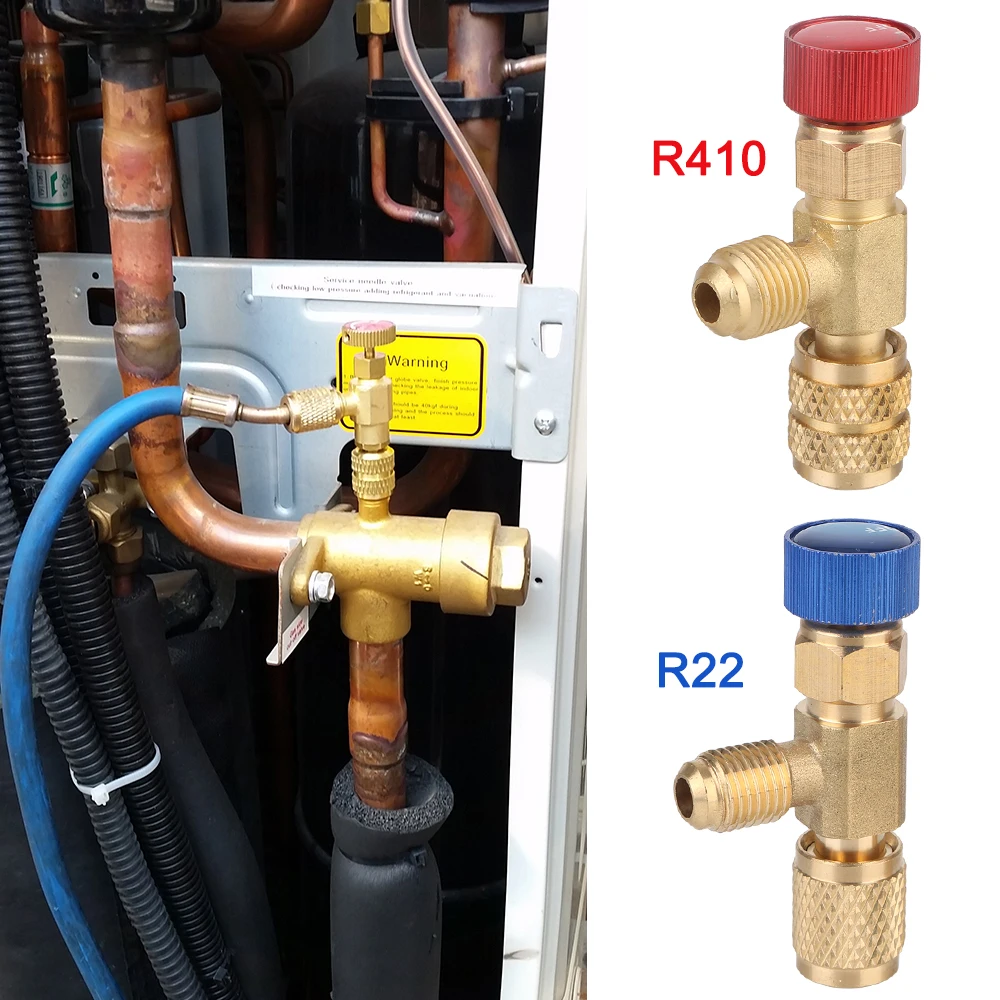 Airconditioning Reparatie en Fluoride 1 st R22 R410 AC Klep Vulverbinding Airconditioning Koelmiddel Klep 1/4 