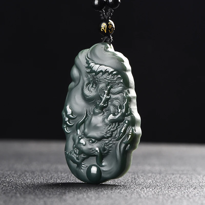 Newest Natural Exquisite Carving Double Sided Pendant Necklace Aesthetically Hand Crafted Hetian Jade Qing-jade Fine Jewelry