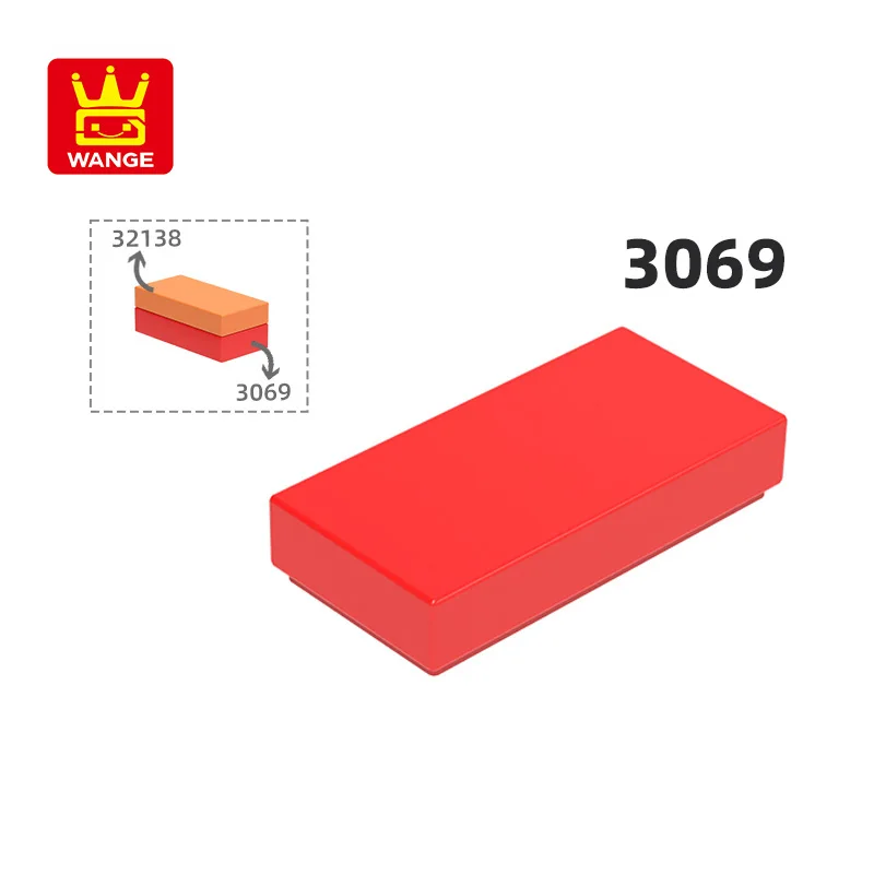 Wange 3069 50g/186PCS Tile 1x2 Building Blocks Smooth Surface Moc Loose Parts Compatible with Bricks Children Educational Toy