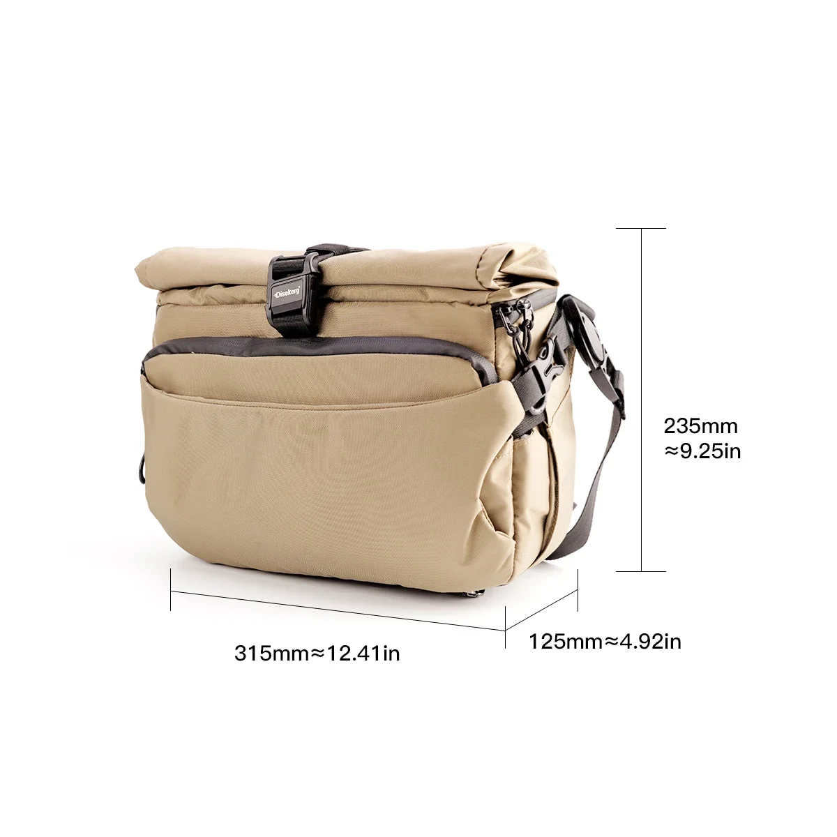 Dise RoamWay Expandable Camera Sling Bag Roll Top Magnetic Quick Open 5L-7L For Mirrorless DSLR Camera Lens Outdoor Photography