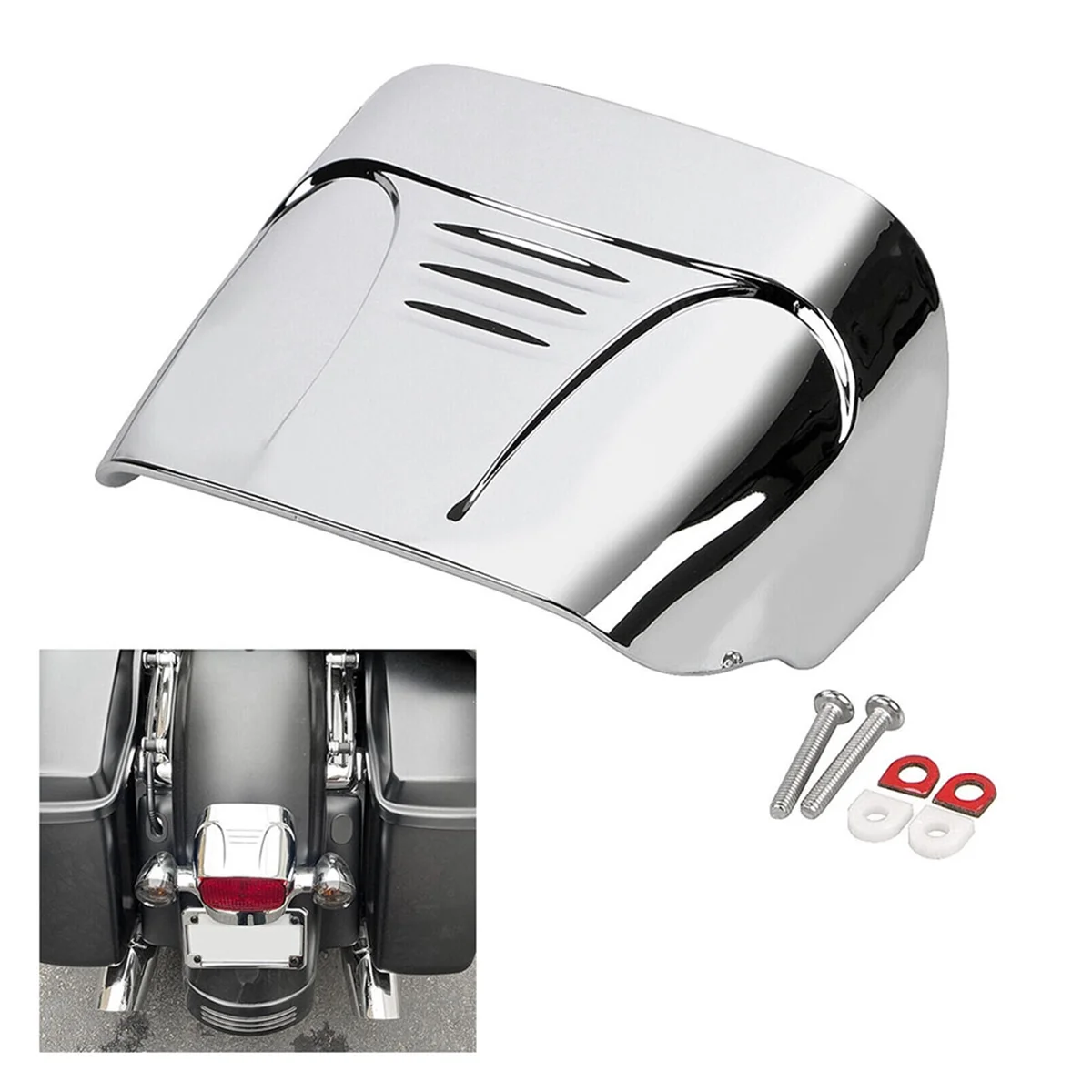 Chrome tampa da viseira luz traseira para harley dyna softail fxd flht flst fxr fltr