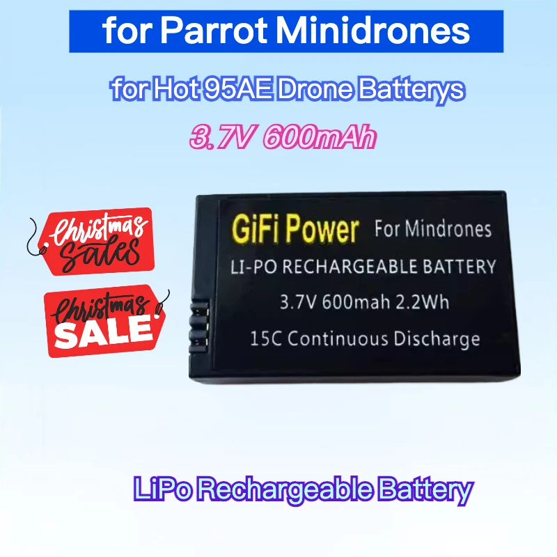 New 3.7V 2.2Wh 600mAh Lithium-polymer Rechargeable Battery for Parrot Minidrones Hot 95AE High Quality Drone Replacement Battery