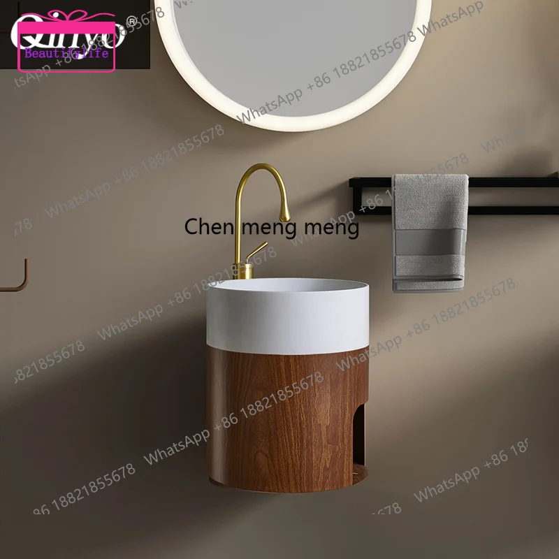 YL Medieval style bathroom cabinet combination B & B hotel wood grain wall-mounted hand washing art basin
