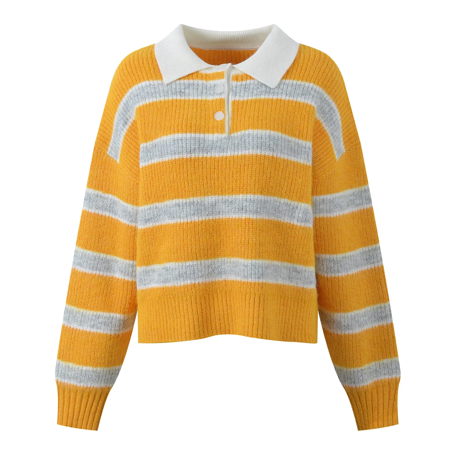 

Осень-зима, новинка Faion, цветной блузкий полосатый воротник, мягкий длинный вязаный свитер свека, топ, женская одежда