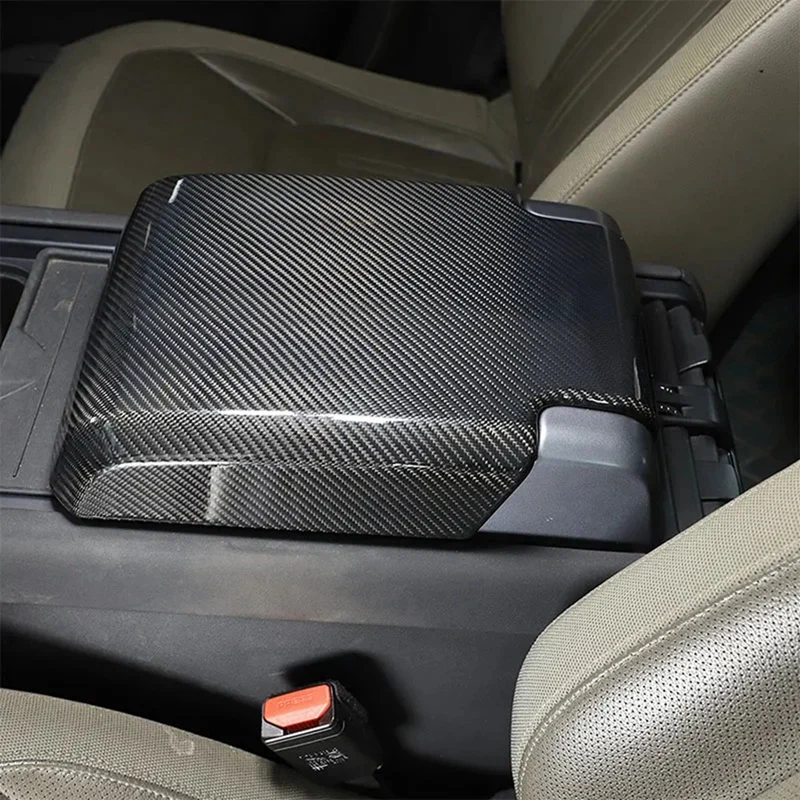 Carbon Fiber For Land Rover Defender 90 110 130 2020-2024 Center Console Armrest Panel Cover Trim Interior Accessories