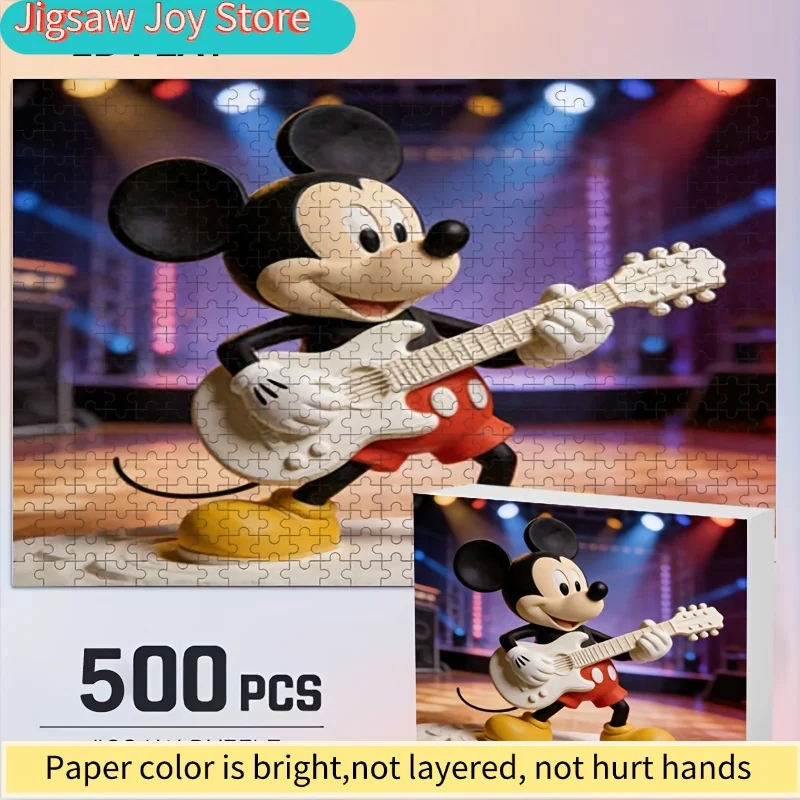 

Disney Stitch and Mickey Mouse 2D Flat Poster 500pcs Jigsaw Puzzle, Frameless Print for Adults, Fun Brain Teaser, Ideal for Li
