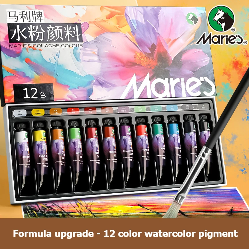 Gouache Paint Set Non-Toxic Water-Based Gouache Tubes Paints for Canvas & Paper, Art Supplies for Artist Adults Kids Beginners