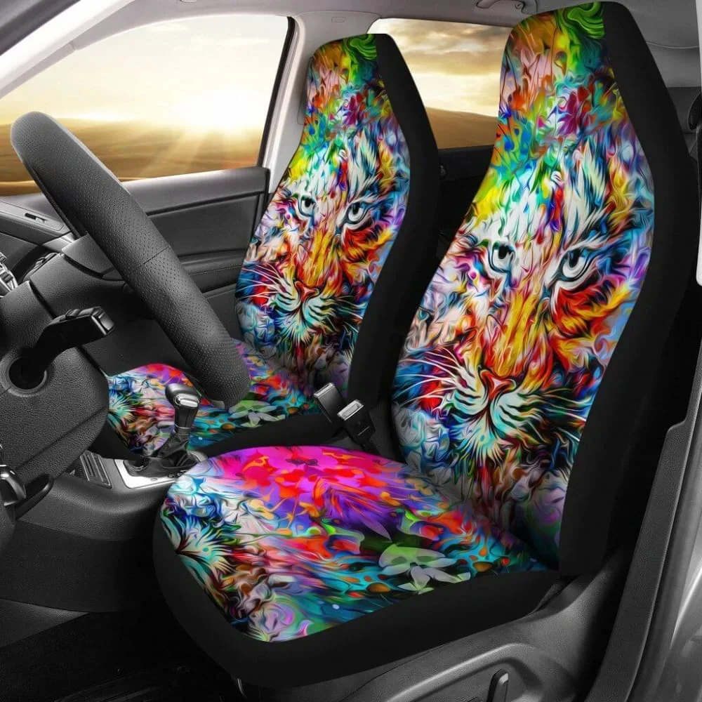 

Wild Tiger Car Seat Covers,Pack of 2 Universal Front Seat Protective Cover