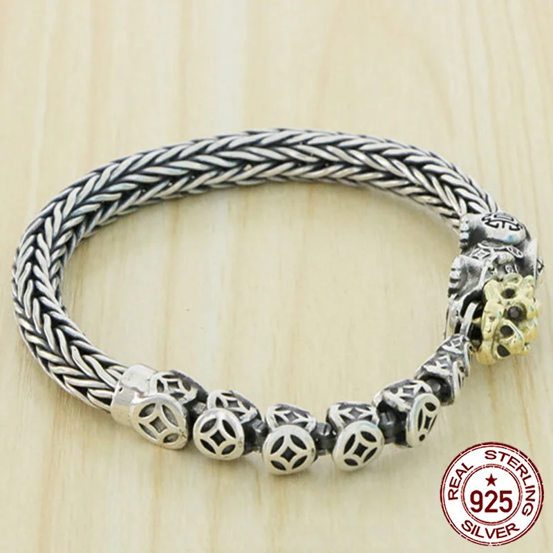 

S925 sterling silver bracelet with stylish temperament Personalized Weaving of Money Advanced niche design handicrafts