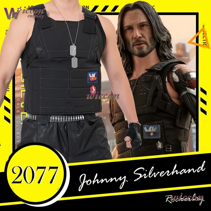 Youkoo/Cyber2077 Punk Johnny Cosplay Rockerboy Silverhand Costume jeu Halloween gilet hommes pantalon Reves Carnaval soldat gilet