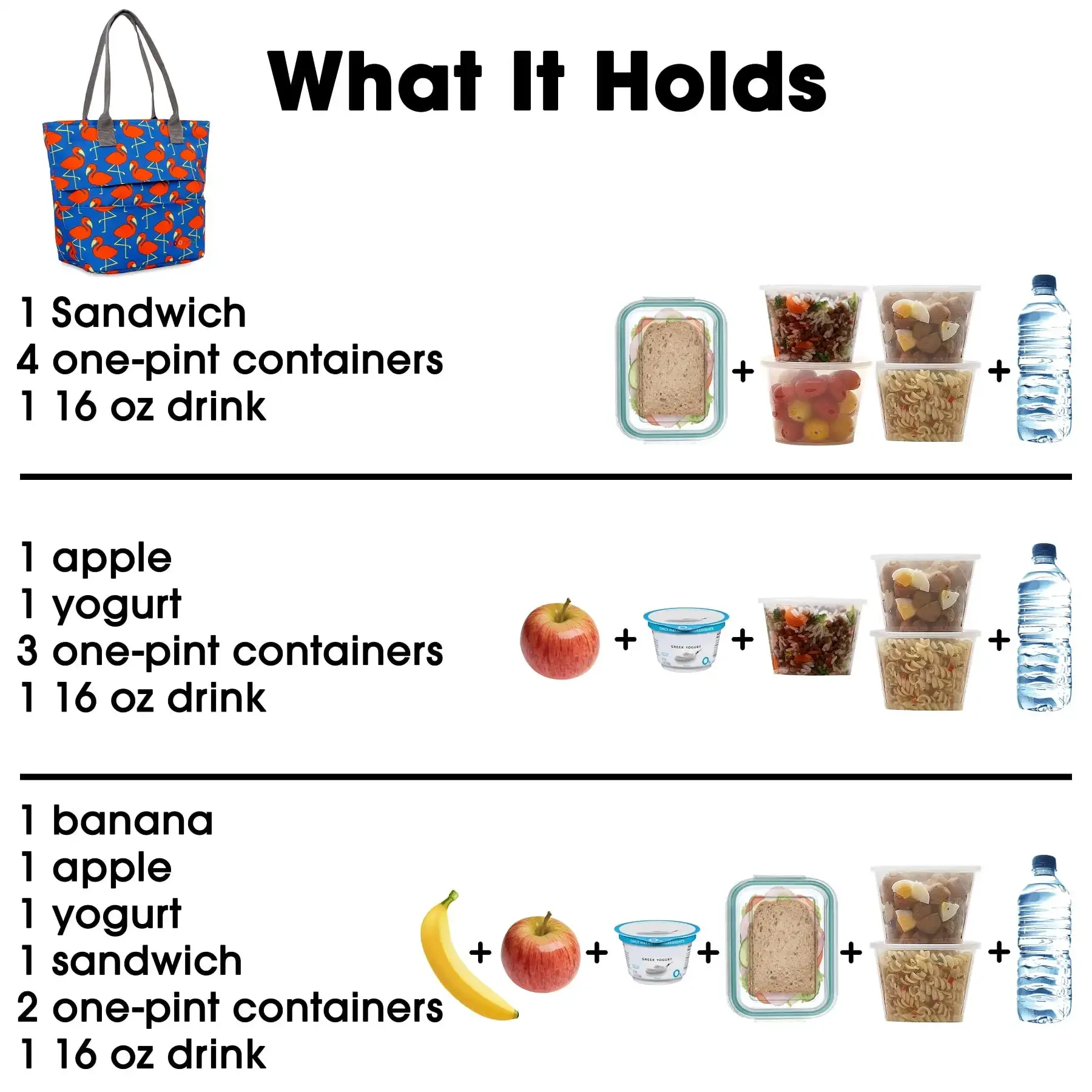 حقيبة غداء معزولة من J World Womens Lola للمدرسة والعمل، فلامنغو