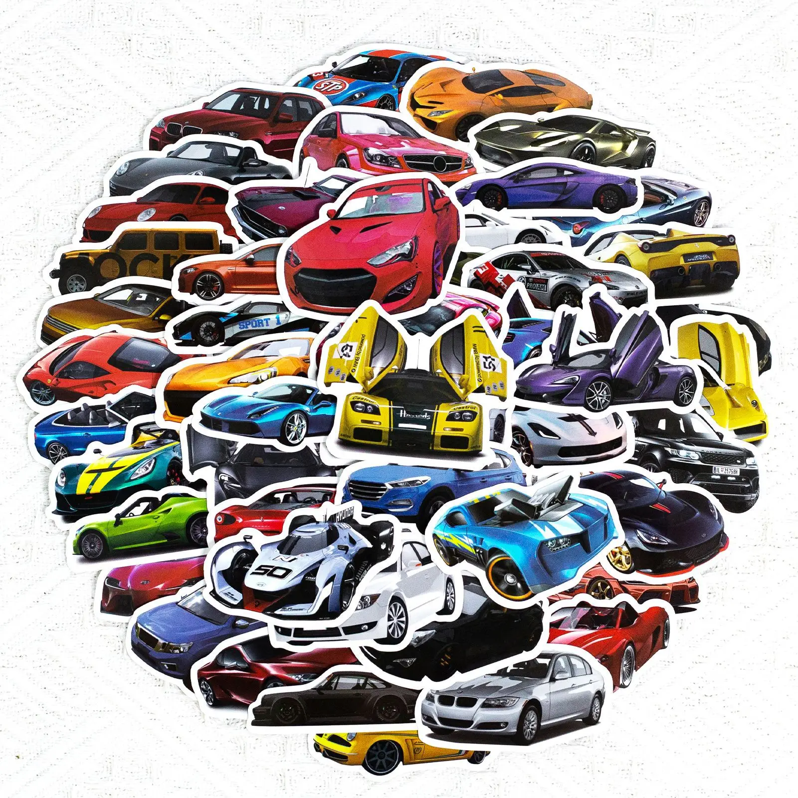 50pcs Supercar Racing Trendy Cool Personalized DIY Stickers