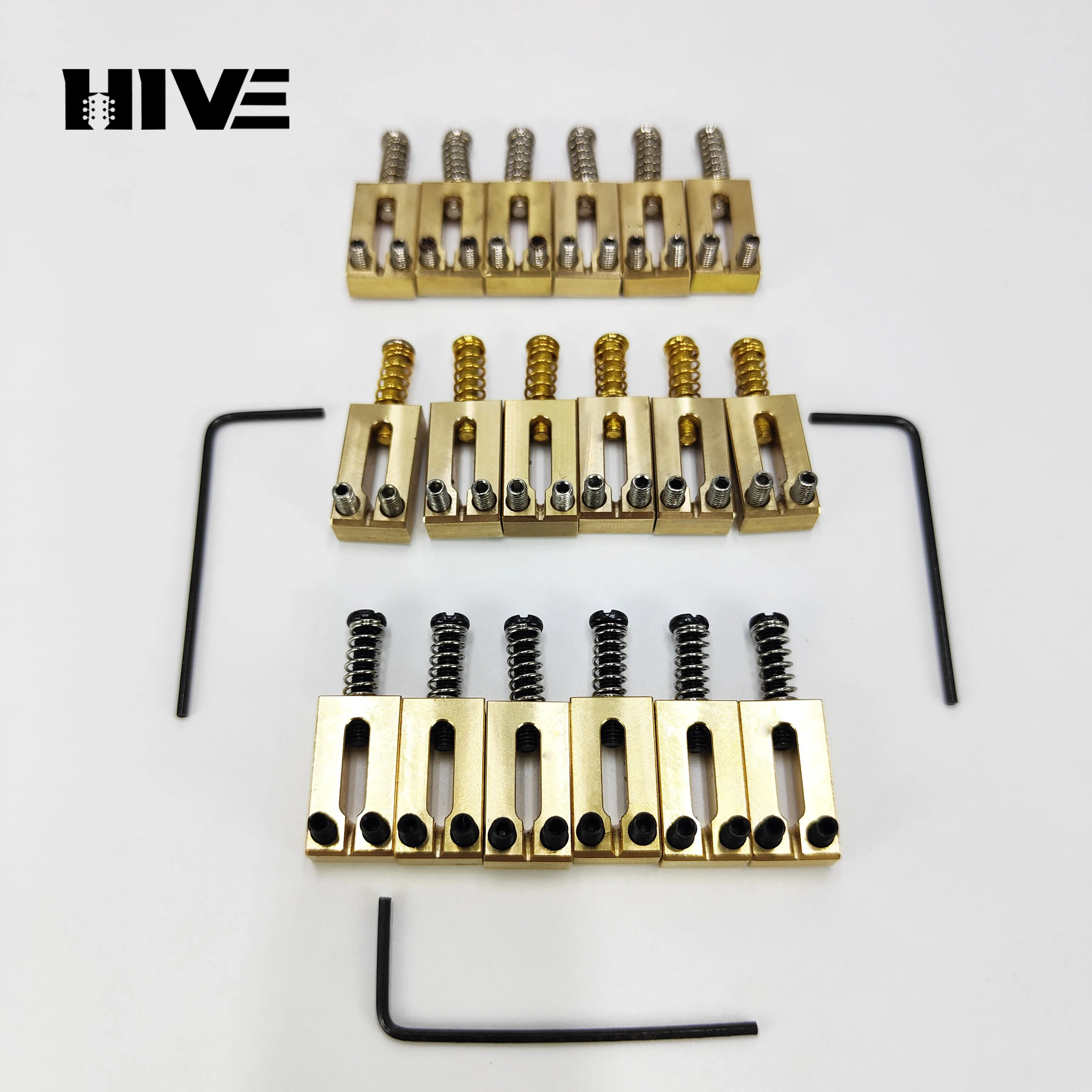 

6 Saddle Brass Hardtail Guitar Bridge Assembly Brass Bridge With Screws Electronic Guitar Accessories