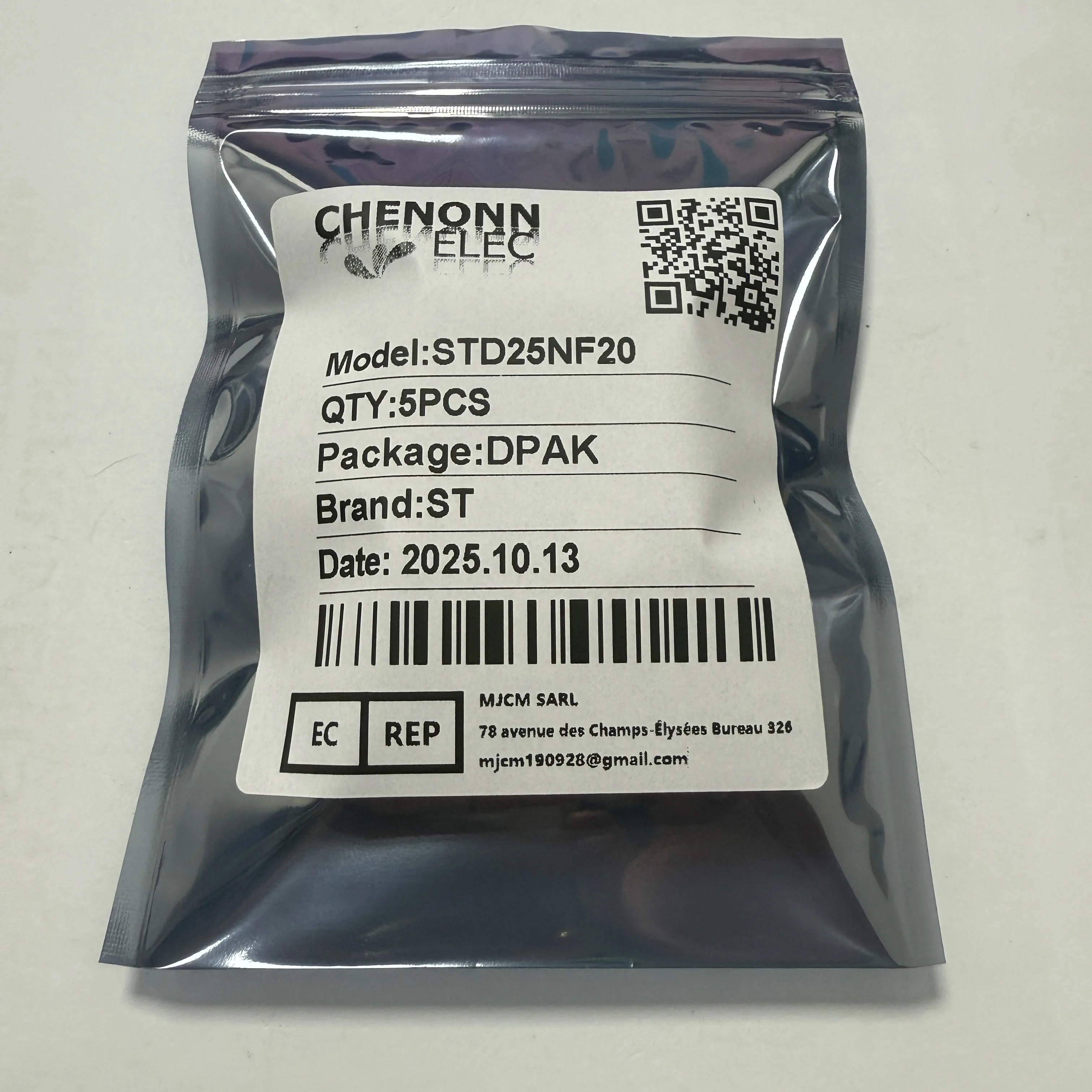 5PCS/LOT STD25NF20 (MOSFET)