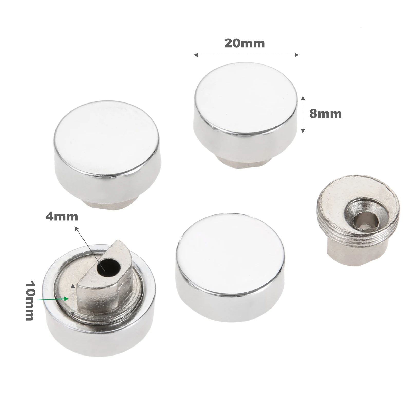 4pcs 20/27mm Round Glass Clamp Mirror Fixing Clips Holder Zinc Alloy Bathroom Toilet Home Hardware Accessories