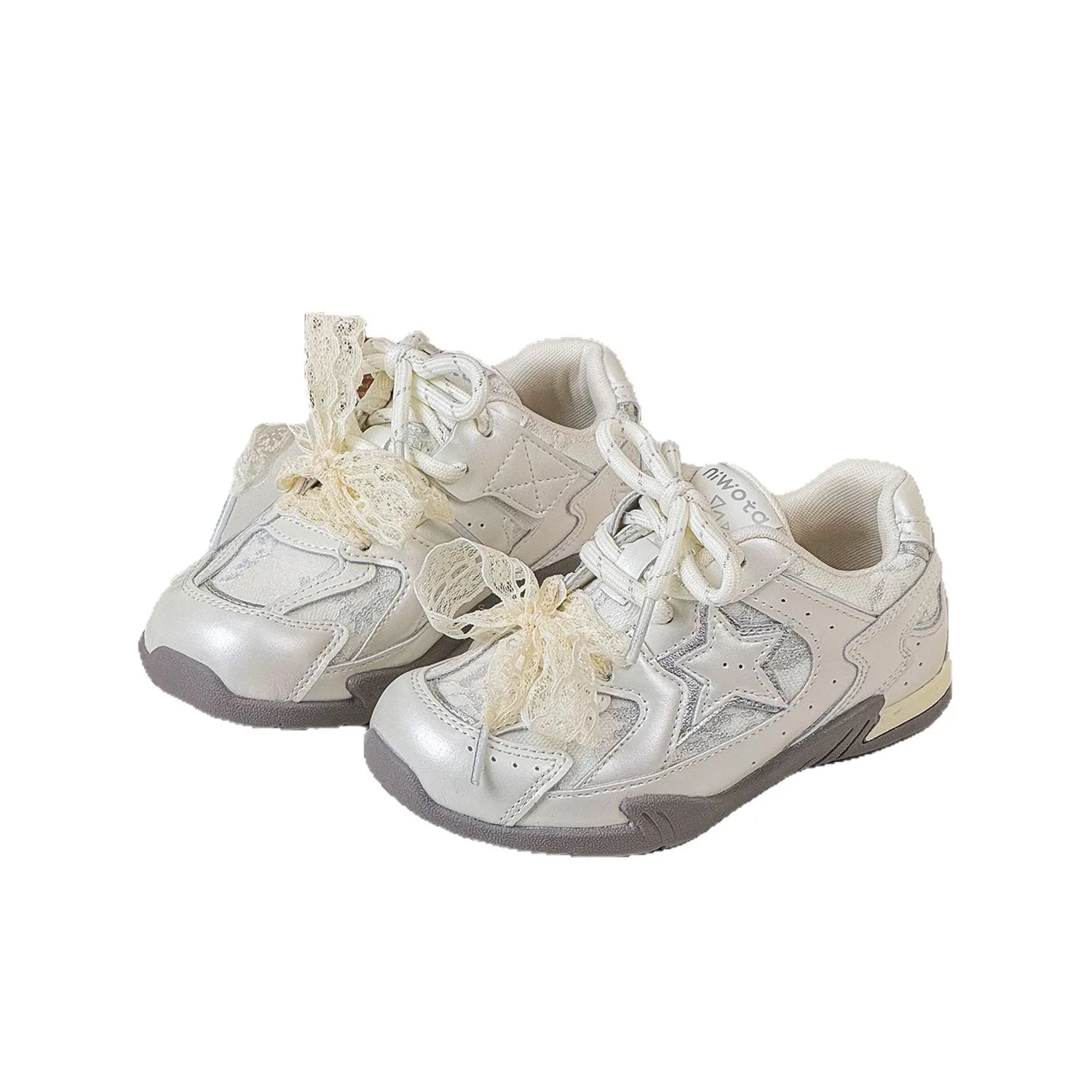 

2026 Spring High Quality Girls Lace Up Star Casual Shoes Toddler Little/Big Kid Fashion Tennis Sports School Children Sneakers