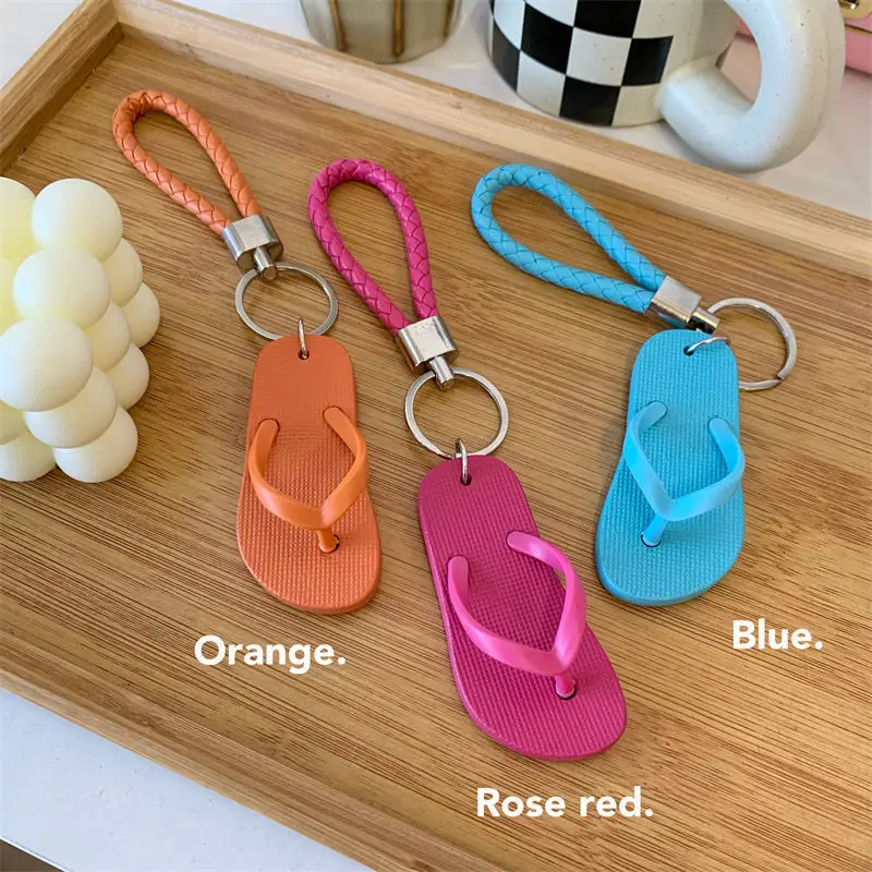 sandal keychain Floating Keychain Buoyant Foam Flip Flops Shaped Key Floats Key Ring Holder Kayak Fishing Slipper Outboard