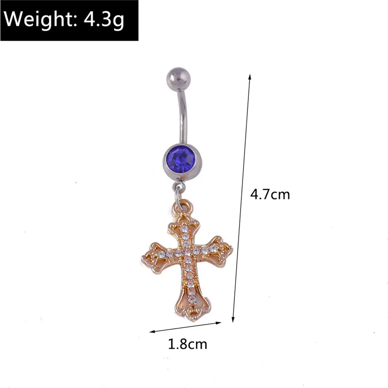 Aihua Steampunk schwarz hohl Kreuz baumeln Nabel Ring chirurgischen Stahl Bauchnabel Ring Gothic Piercing Ombligo Oreja Körpers chmuck – Detail 11