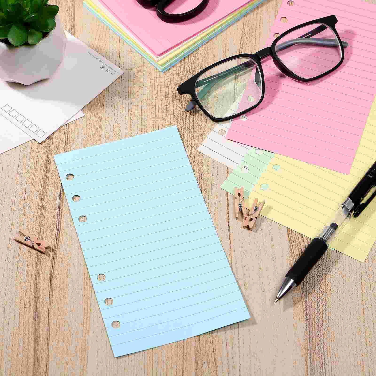 กาวสํานักงาน A5 Binder Note Book Refill นีออนเครื่องหมายหน้าหลวม Leaf Planner ฟิลเลอร์