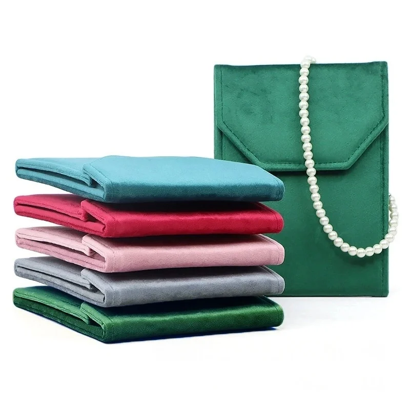 

Квадратный бархатный футляр для ювелирных украшений: для ожерелий, цепочек, кулонов, дорожный органайзер для женщин