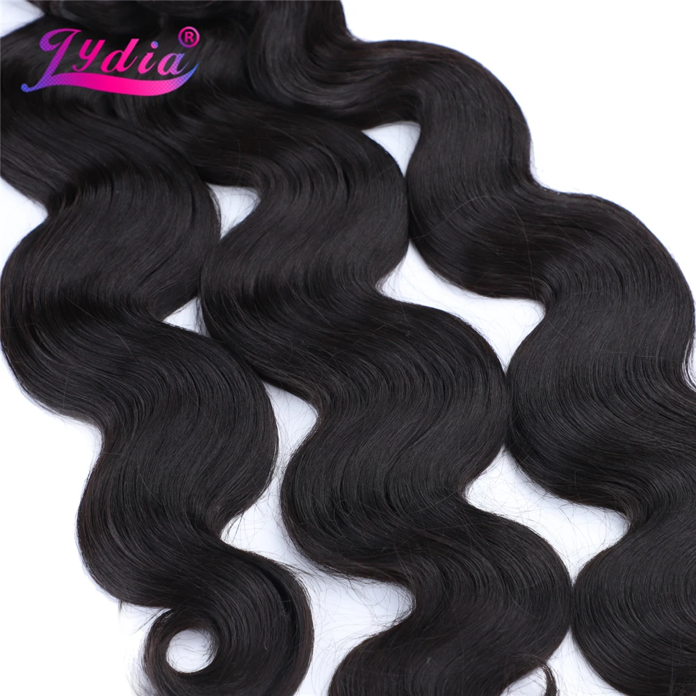 Lydia Bundles Synthetic Sew in Body Wavy Hair Extensions 3pcs/Pack Water Curly 18"20"22Inch Weaving Hair Wefts 225g/Pack